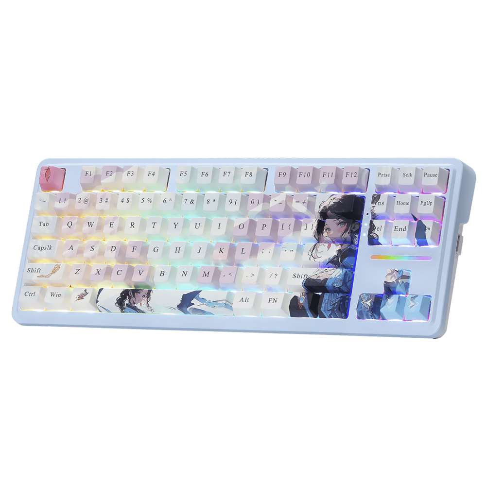 Teclado Gamer Mecânico Redragon K728AK-RGB-PRO Antonium Pro Wireless / RGB / Inglês - Azul