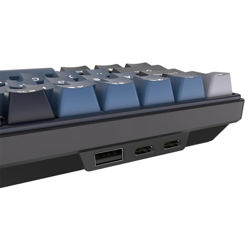 Teclado Gamer Mecânico Royal Kludge Mini RK61Plus Wireless / RGB / Sky Cyan / Inglês - Indigo
