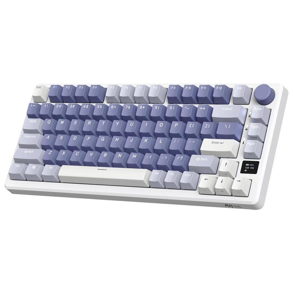 Teclado Gamer Mecânico Royal Kludge RK-M75 Wireless / RGB / Silver / Inglês - Ocean Azul