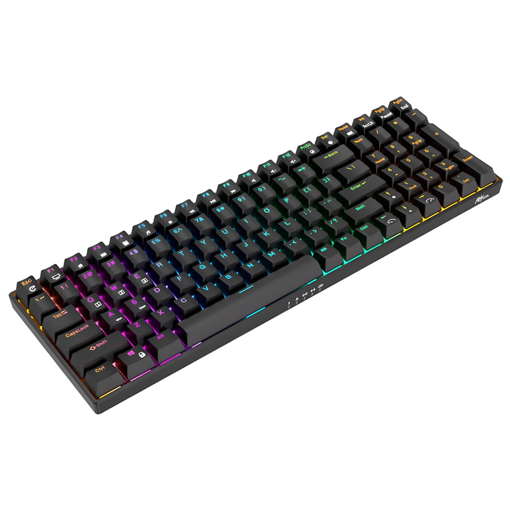 Teclado Gamer Mecânico Royal Kludge RK100 Wireless / RGB / RED / Inglês - Preto