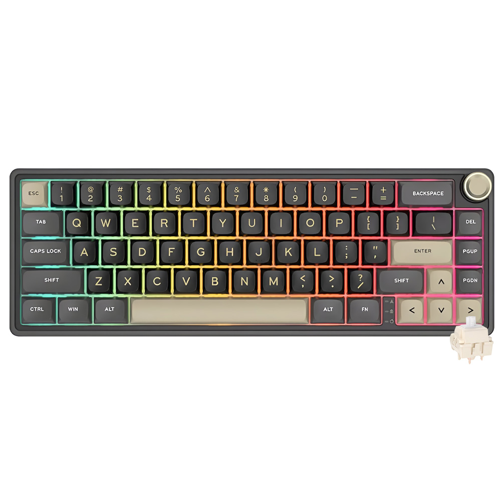 Teclado Gamer Mecânico Royal Kludge RK65 USB / RGB / Chartreuse / Inglês - Phantom