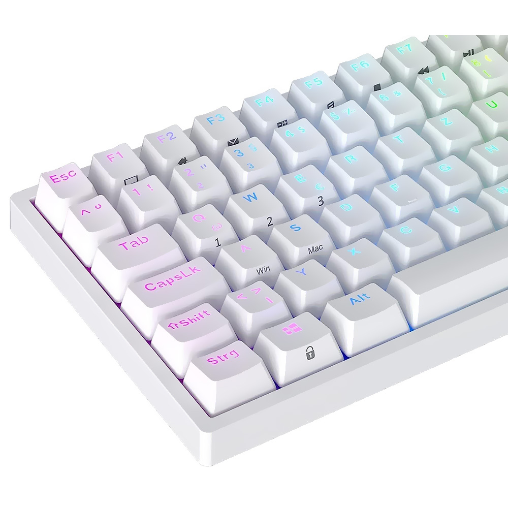 Teclado Gamer Mecânico Royal Kludge RK84 Wireless / RGB / RED / Inglês - Branco