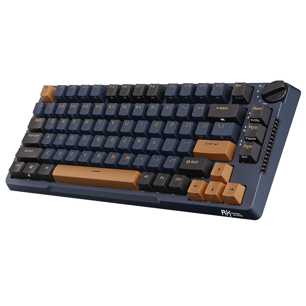 Teclado Gamer Mecânico Royal Kludge RKH81 Wireless / RGB / Sky Cyan / Inglês - Star Night