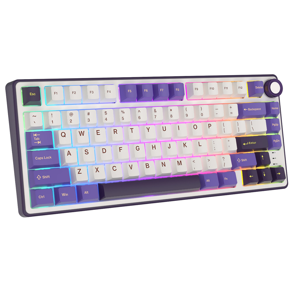 Teclado Gamer Mecânico Royal Kludge RKR75 USB / RGB / Silver / Inglês - Blackberry Mousse