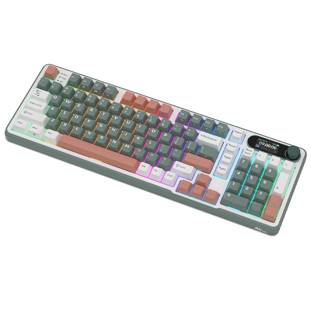 Teclado Gamer Mecânico Royal Kludge RKS98 Wireless / RGB / Chartreuse / Inglês - Camping