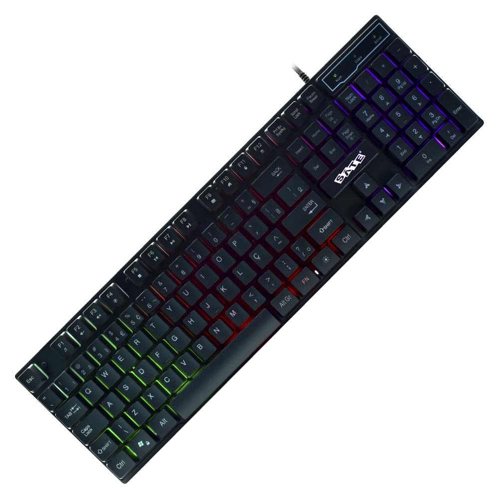 Teclado Gamer Mecânico Satellite AK-881 USB / RGB / Português - Preto