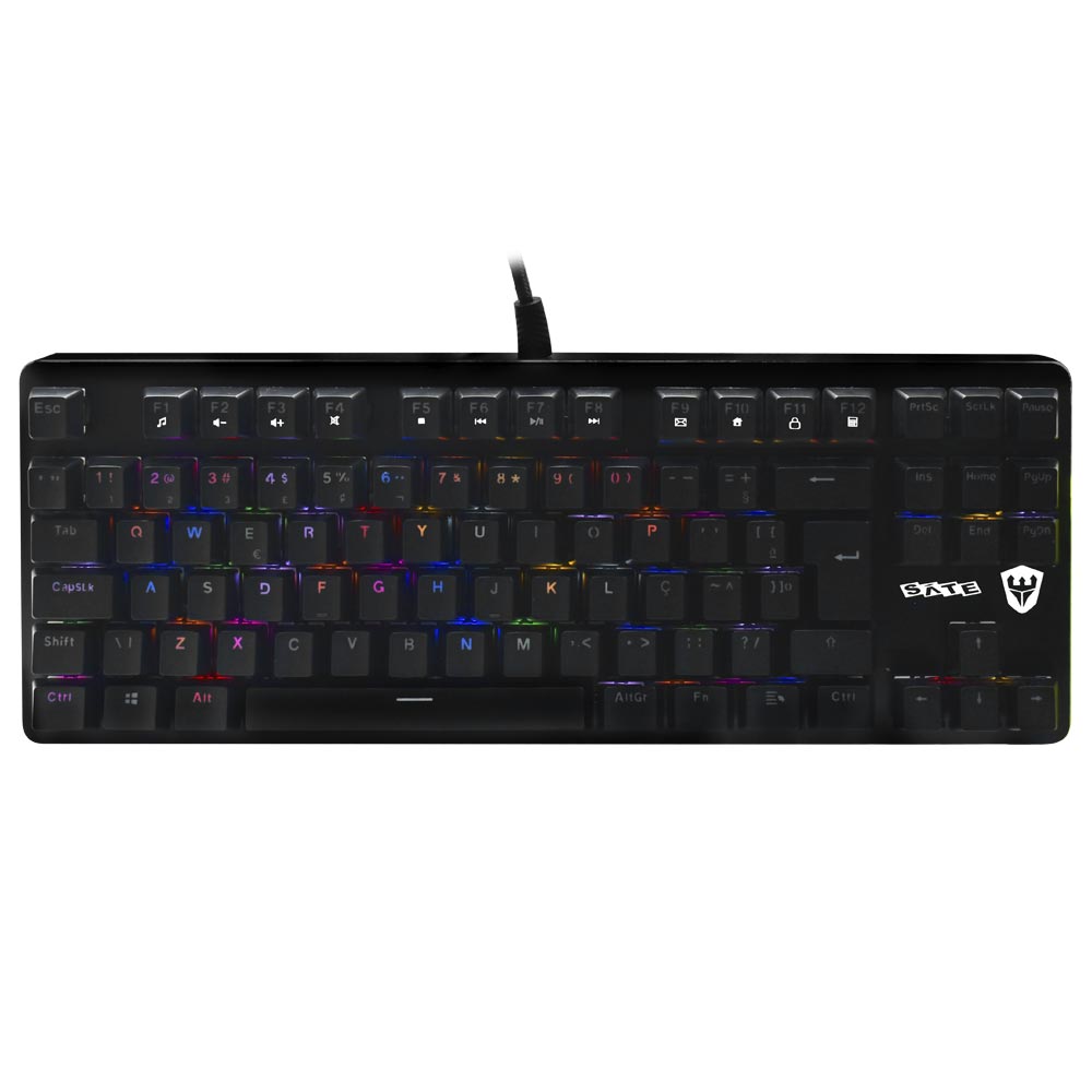 Teclado Gamer Mecânico Satellite GK-501 USB / RGB / Português - Preto