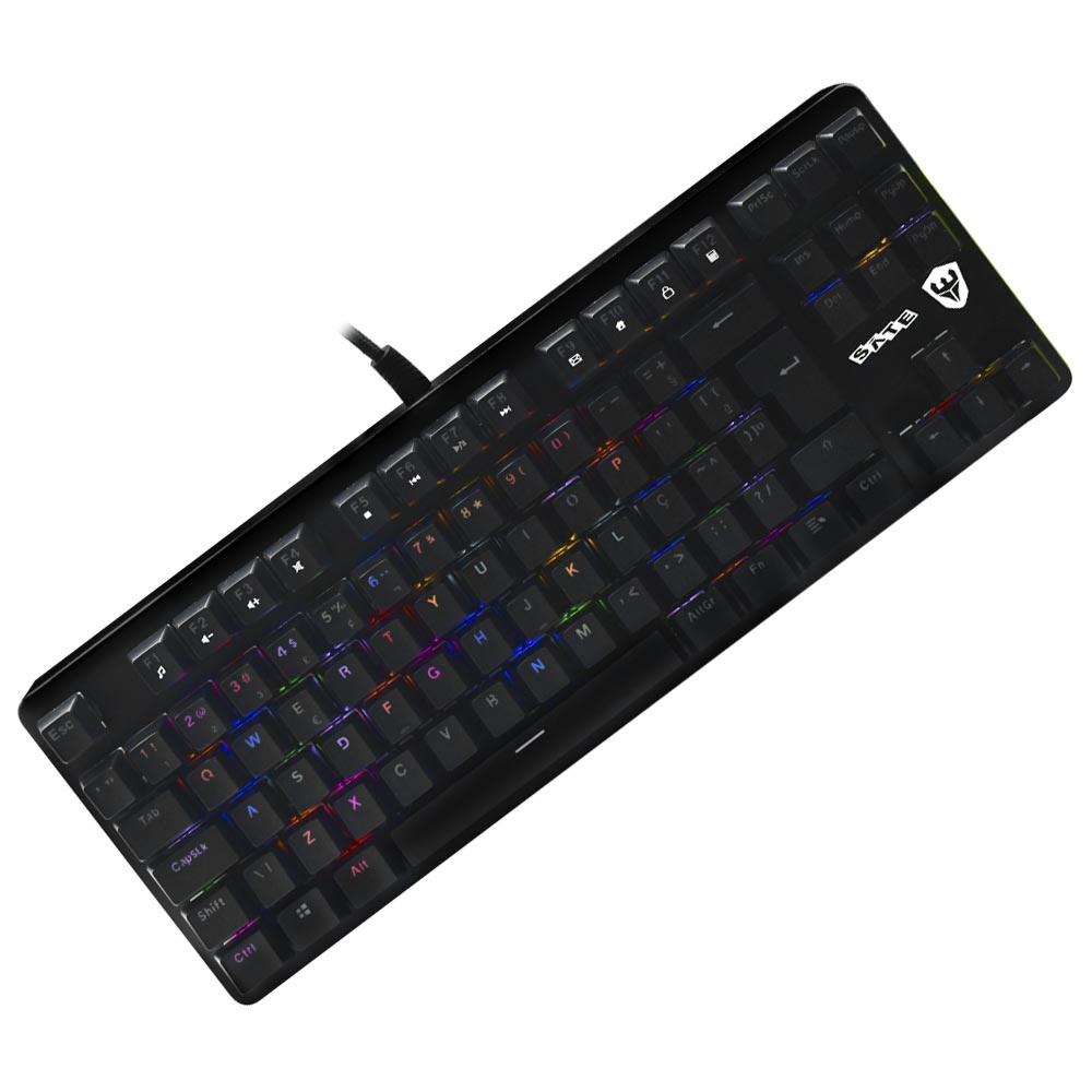 Teclado Gamer Mecânico Satellite GK-501 USB / RGB / Português - Preto