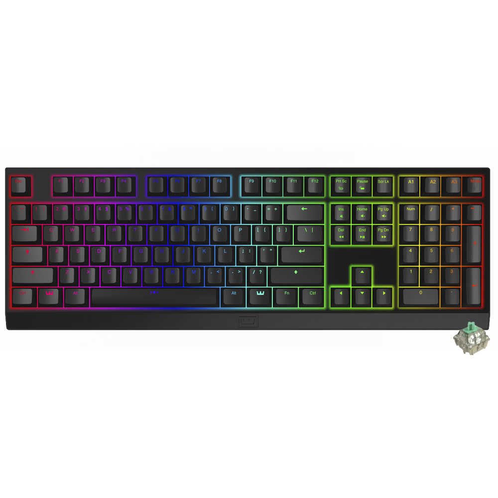 Teclado Gamer Mecânico Wooting Twohe USB / Lekker / RGB / Inglês - Preto
