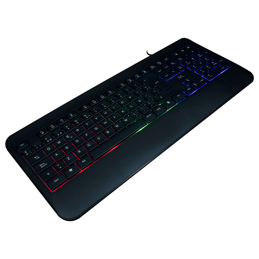 Teclado Gamer Mtek KB-7701LR USB / RGB / Espanhol - Preto