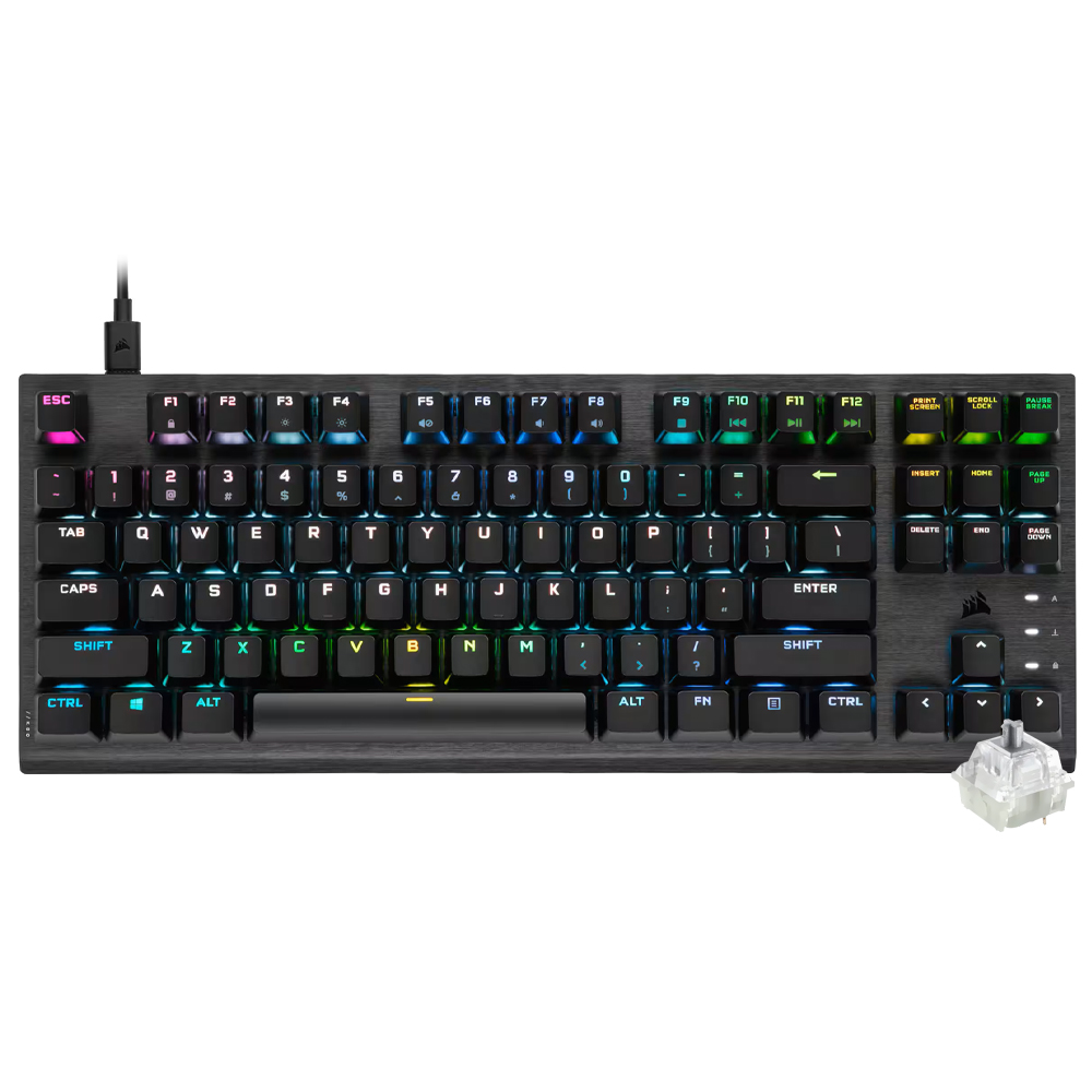 Teclado Gamer Óptico Mecânico Corsair K60 Pro TKL USB / RGB / Inglês - Preto (CH-911D01A-NA)