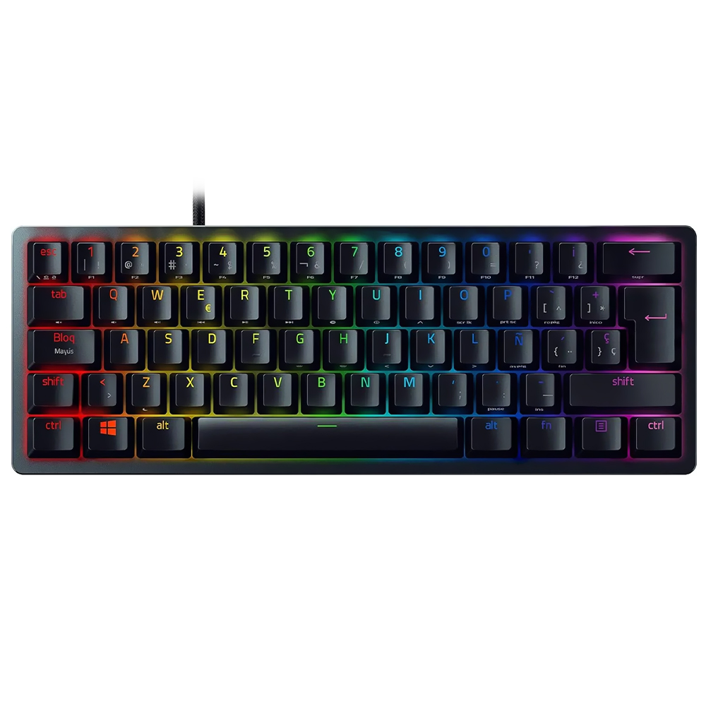 Teclado Gamer Óptico Razer Huntsman Mini USB / Purple / RGB / Espanhol - Preto (RZ03-03392900-R311)