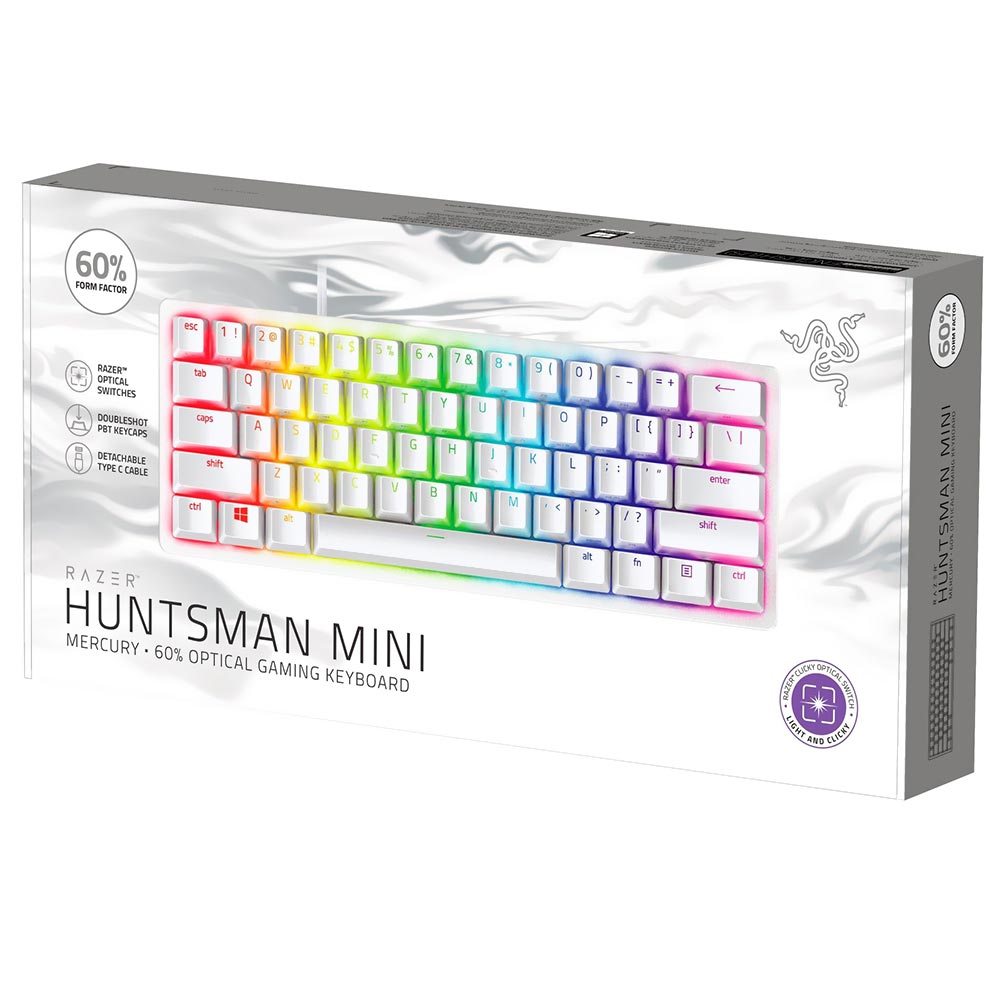 Teclado Gamer Razer Huntsman Mini Optical USB / RGB / Inglês - Branco (RZ03-03390400-R3M1)