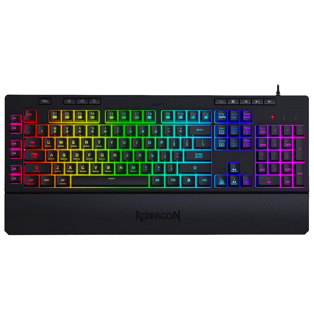 Teclado Gamer Redragon K512RGB-1 Shiva USB / Inglês - Preto