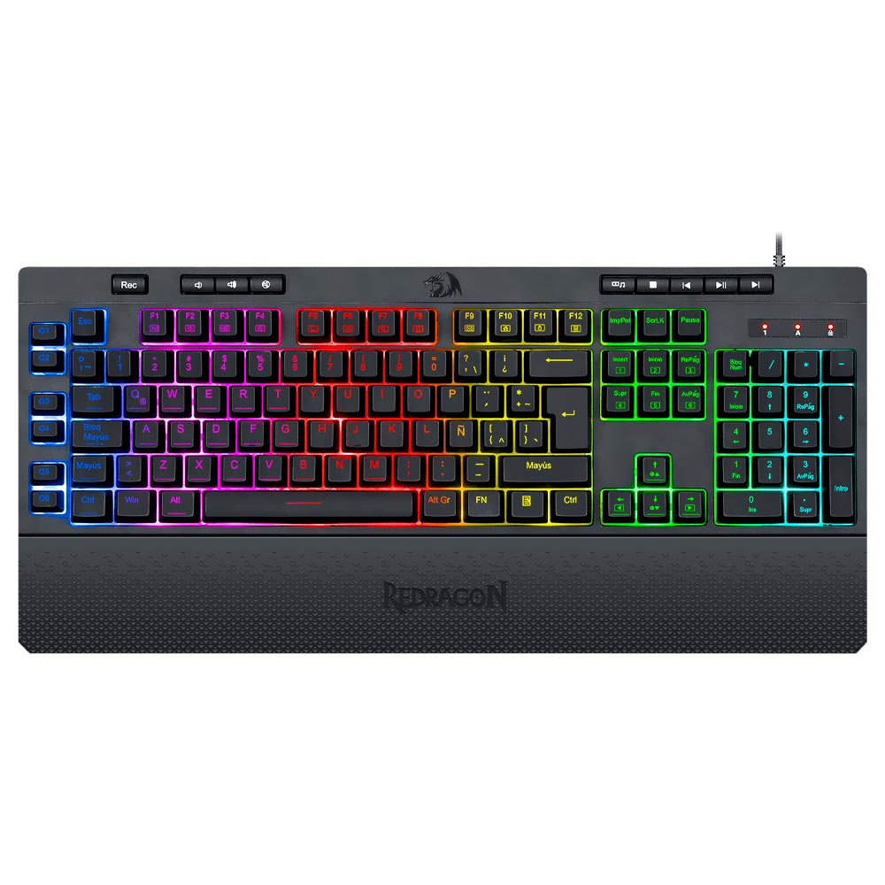 Teclado Gamer Redragon K512RGB Shiva USB / RGB / Espanhol - Preto 