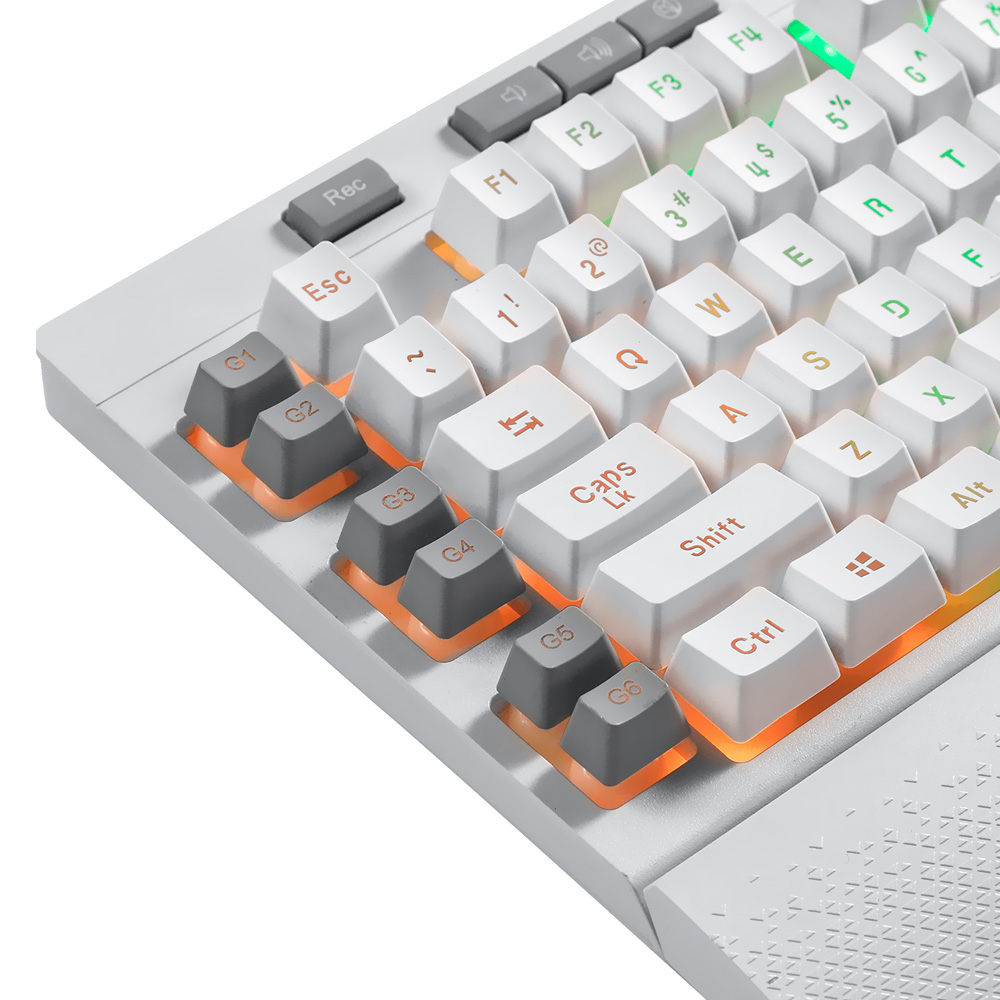 Teclado Gamer Redragon K512W-RGB-1 Shiva USB / Inglês - Branco