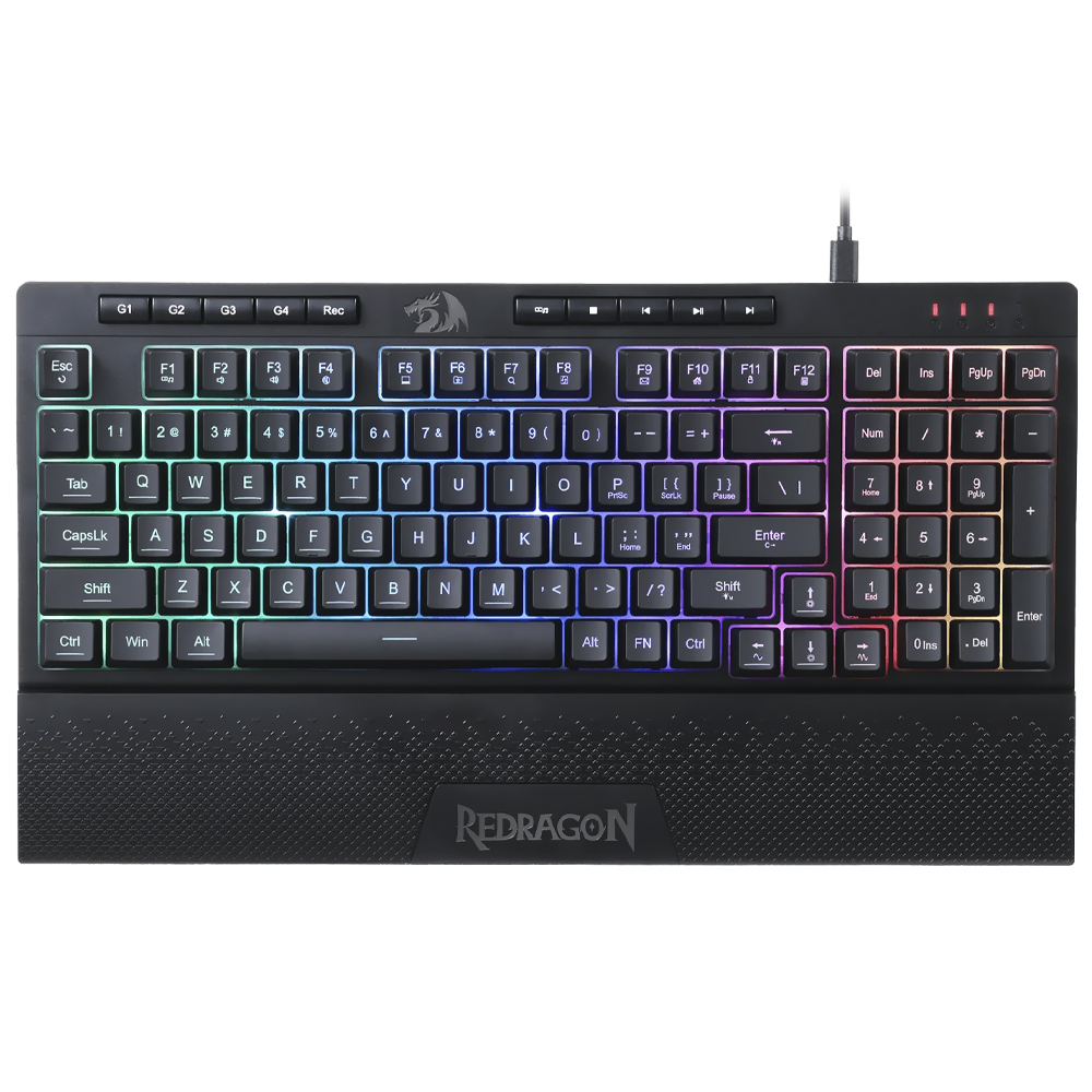 Teclado Gamer Redragon K515-RGB Shiva 98 USB / RGB / Inglês - Preto