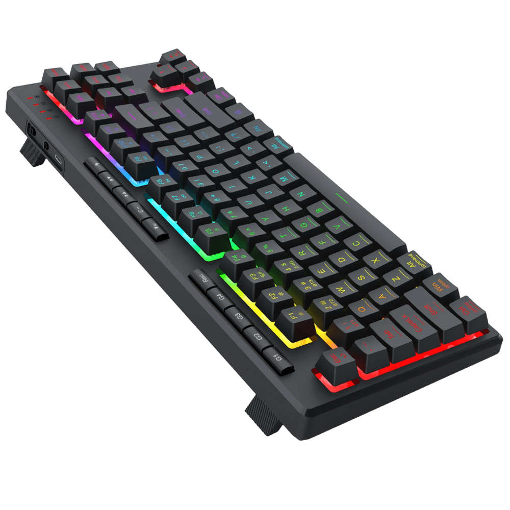 Teclado Gamer Redragon K516RGB-PRO Shiva Pro 87 Wireless / RGB / Inglês - Preto