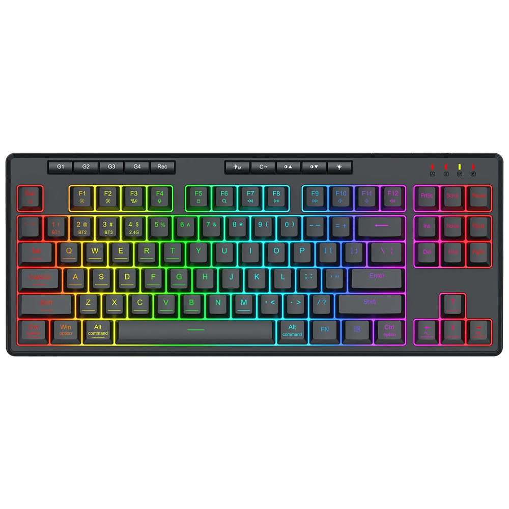 Teclado Gamer Redragon K516RGB-PRO Shiva Pro 87 Wireless / RGB / Inglês - Preto