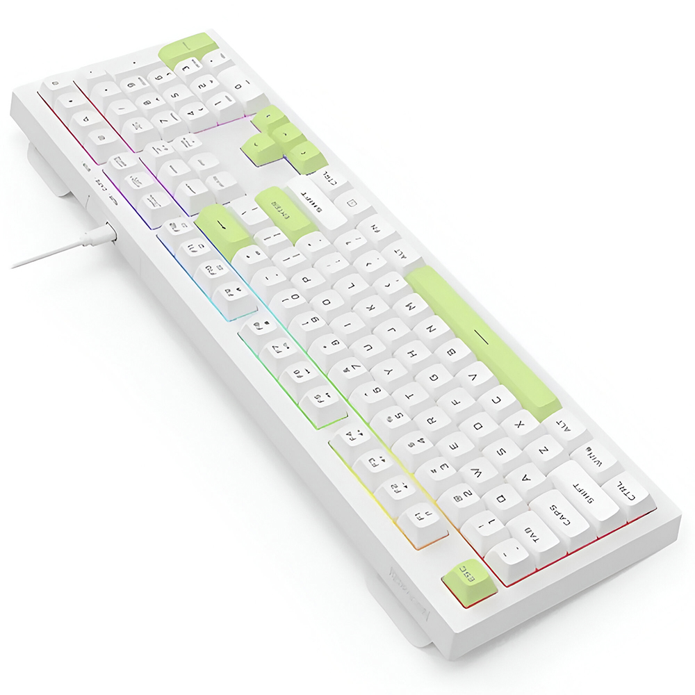 Teclado Gamer Redragon K518-RGB-WG Crux USB / RGB / Inglês - Branco