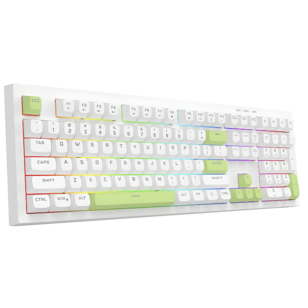 Teclado Gamer Redragon K518-RGB-WG Crux USB / RGB / Inglês - Branco