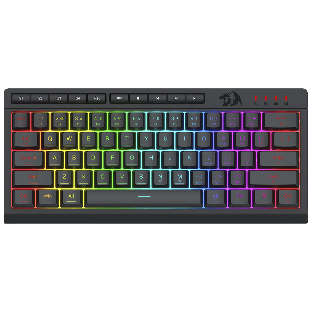 Teclado Gamer Redragon K522-RGB Shiva 61 USB / RGB / Inglês - Preto