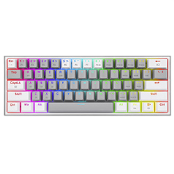 Teclado Gamer Redragon K616-RGB Fizz Pro BT USB / Wireless / RGB / Inglês - Cinza / Branco