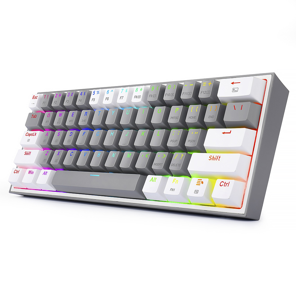 Teclado Gamer Redragon K616-RGB Fizz Pro BT USB / Wireless / RGB / Inglês - Cinza / Branco