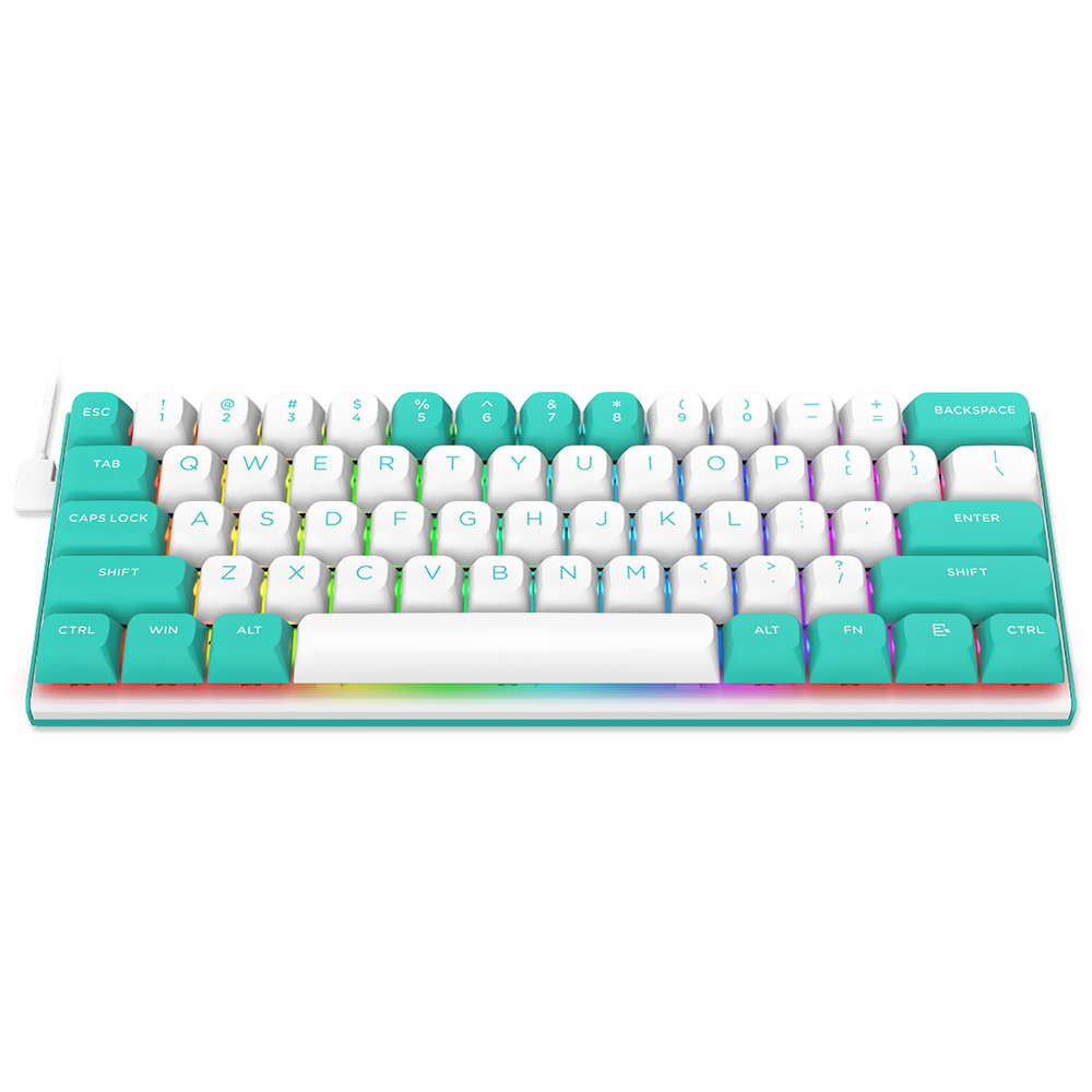 Teclado Gamer Redragon K683WB-RGB Fidd 8K USB / RGB / Inglês - Branco / Verde
