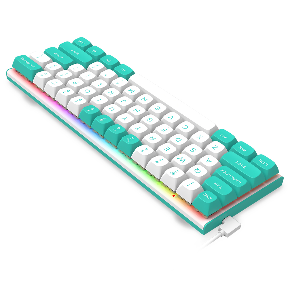 Teclado Gamer Redragon K683WB-RGB Fidd 8K USB / RGB / Inglês - Branco / Verde