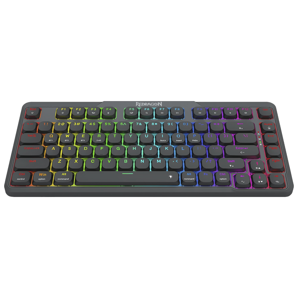 Teclado Gamer Redragon K706RGB-PRO Aether Pro Wireless / RGB / RED / Inglês - Preto