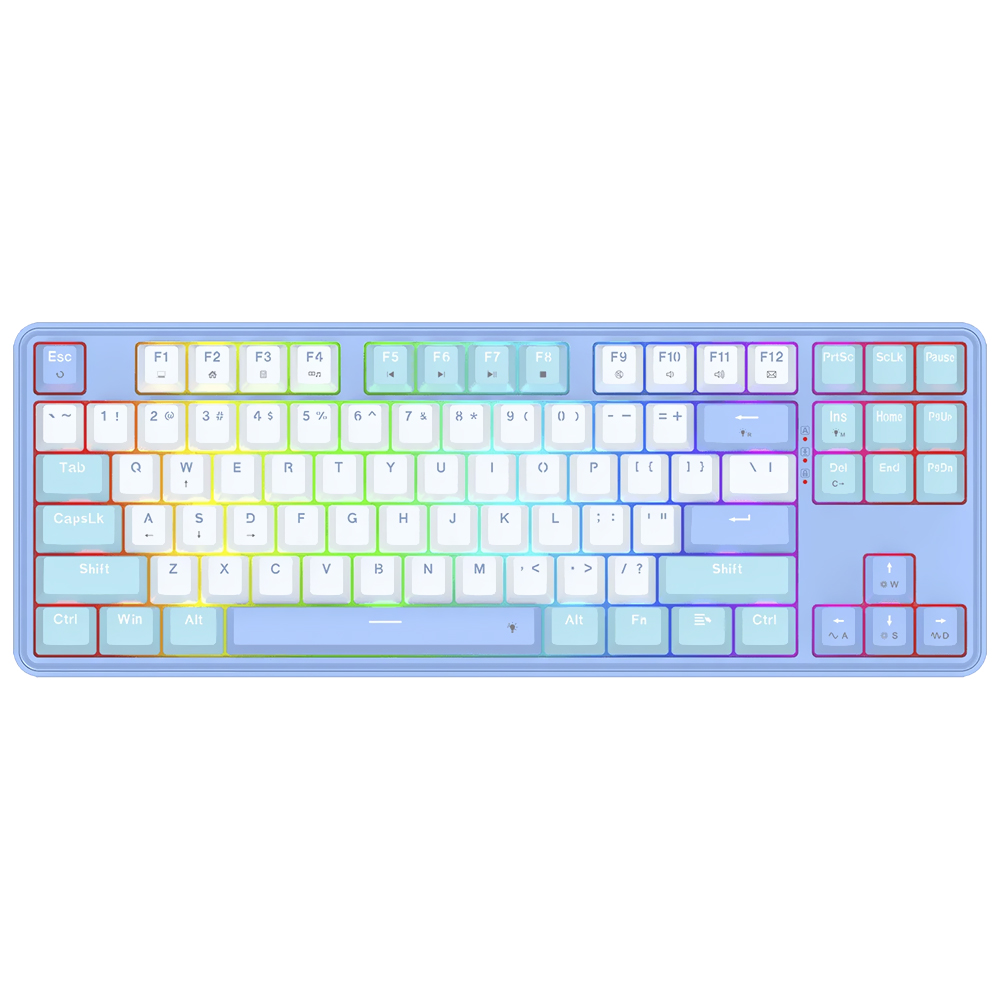 Teclado Gamer Redragon K707WBB-RGB Star Blade USB / RGB / Ingles - Azul / Branco