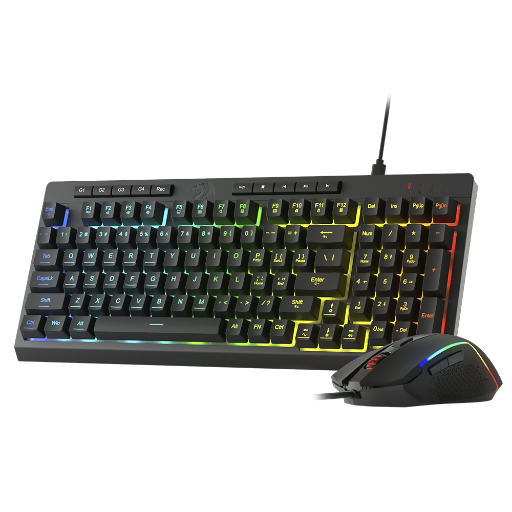 Teclado Gamer Redragon S141 Rylo Combo USB / RGB / Inglês - Preto