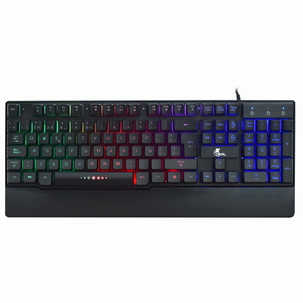 Teclado Gamer Xtech XTK510S Armiger Multicolor USB / Espanhol - Preto