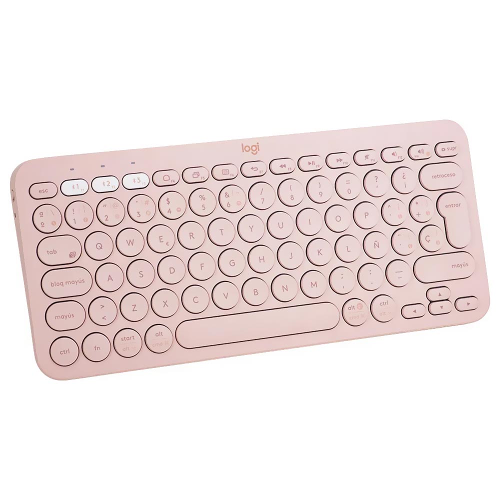 Teclado Logitech K380 Wireless / Espanhol - Rosa (920-009594)