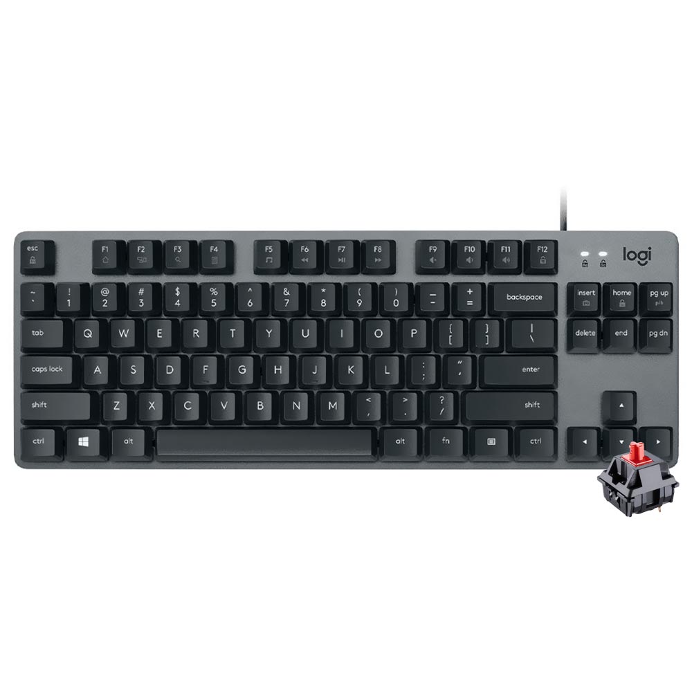 Teclado Logitech Mecânico K835 TKL USB / Inglês - Preto (920-010086)