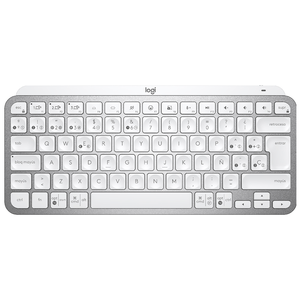 Teclado Logitech MX Keys Mini Wireless / Backlight / Espanhol - Cinza (920-010477)