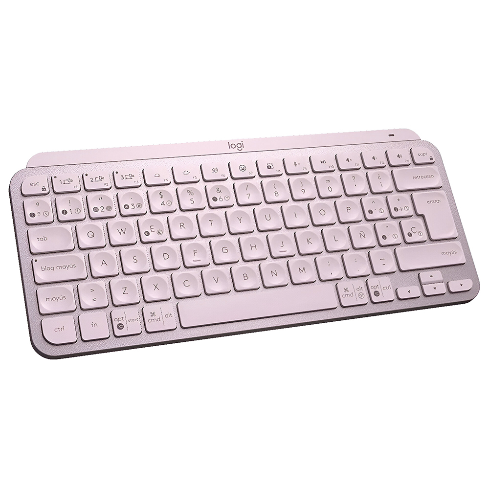 Teclado Logitech MX Keys Mini Wireless / Backlight / Espanhol - Rosa (920-010478)