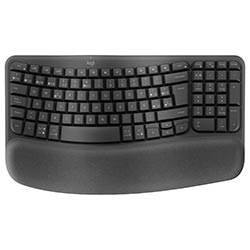Teclado Logitech Wave Keys Ergonomic Wireless / Espanhol - Preto (920-012278)