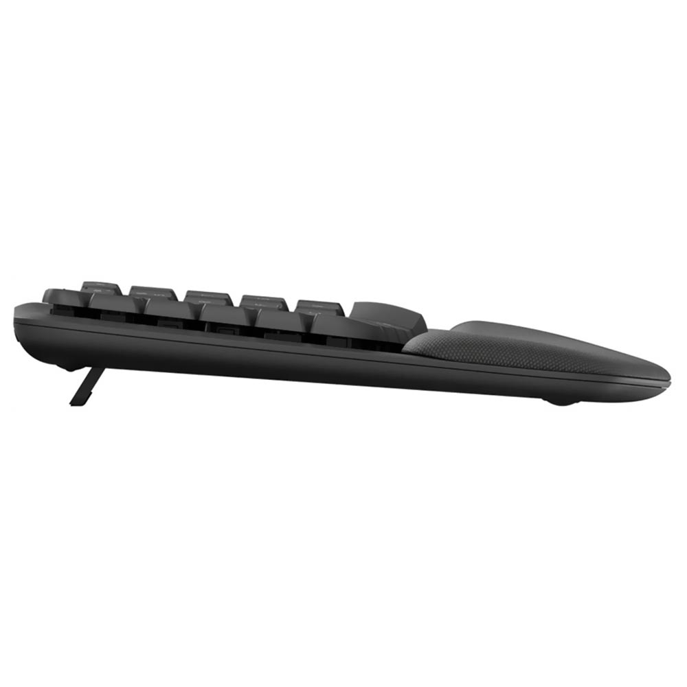 Teclado Logitech Wave Keys Ergonomic Wireless / Espanhol - Preto (920-012278)