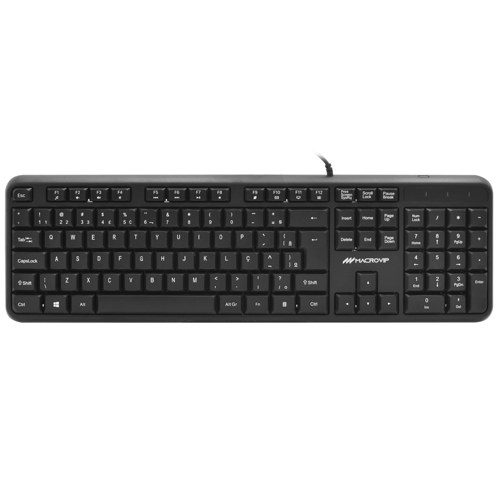 Teclado Macrovip MV-K234UB-BR USB / Português - Preto