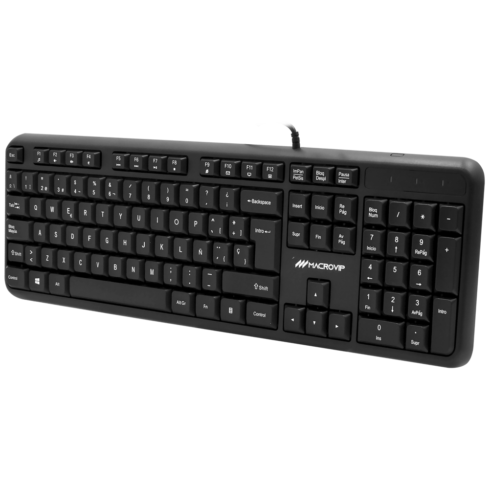 Teclado Macrovip MV-K234UB-SP USB / Espanhol - Preto