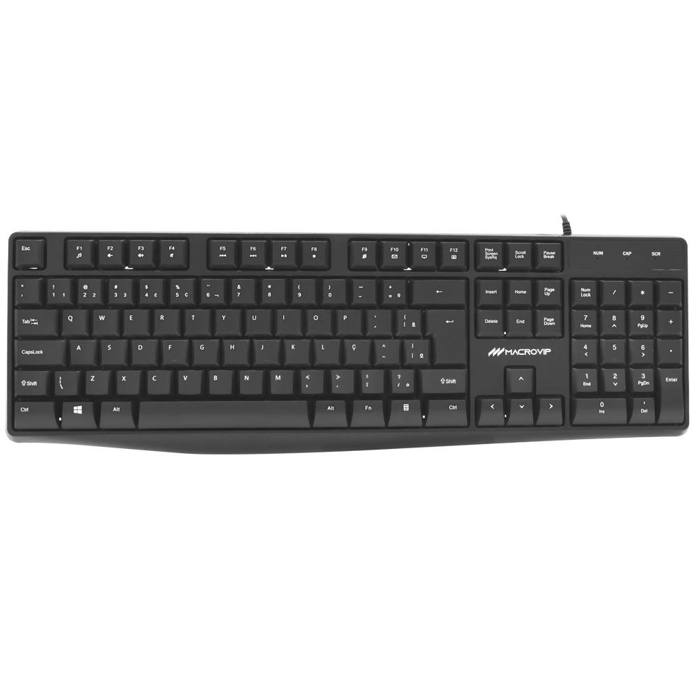Teclado Macrovip MV-K801UB-BR USB / Português - Preto