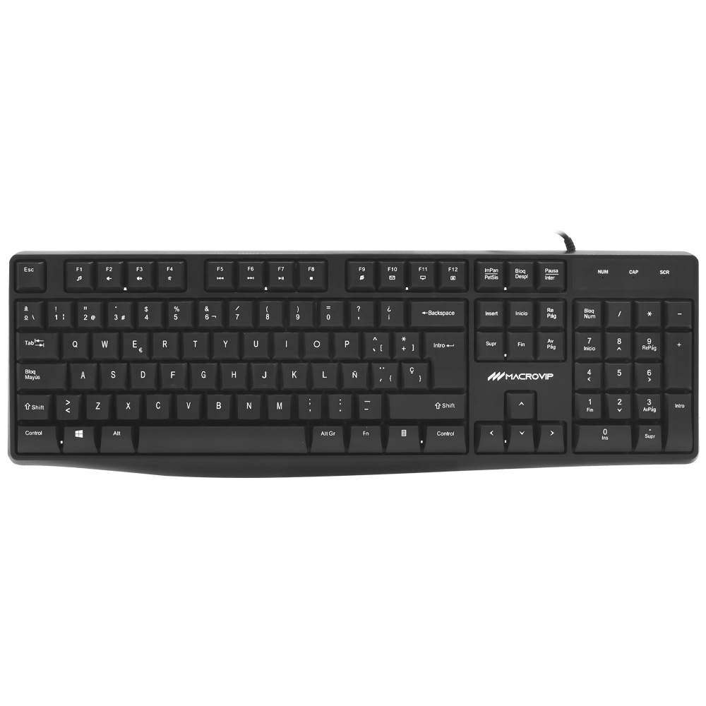 Teclado Macrovip MV-K801UB-SP USB / Espanhol - Preto