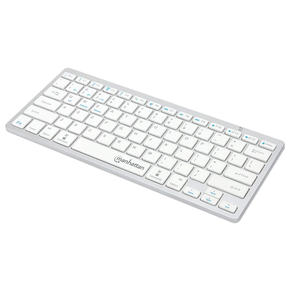 Teclado Manhattan 180566 Mini BT Ultra Slim Wireless / Inglês - Branco