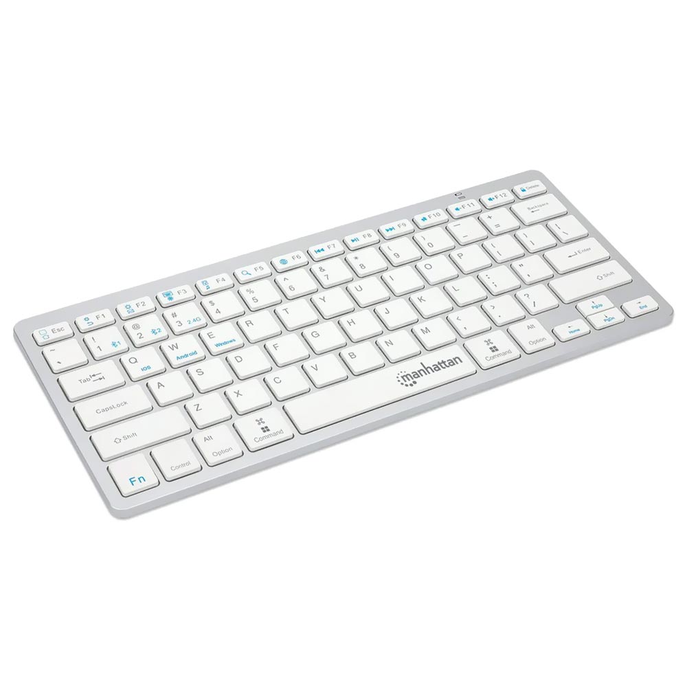 Teclado Manhattan 180566 Mini BT Ultra Slim Wireless / Inglês - Branco