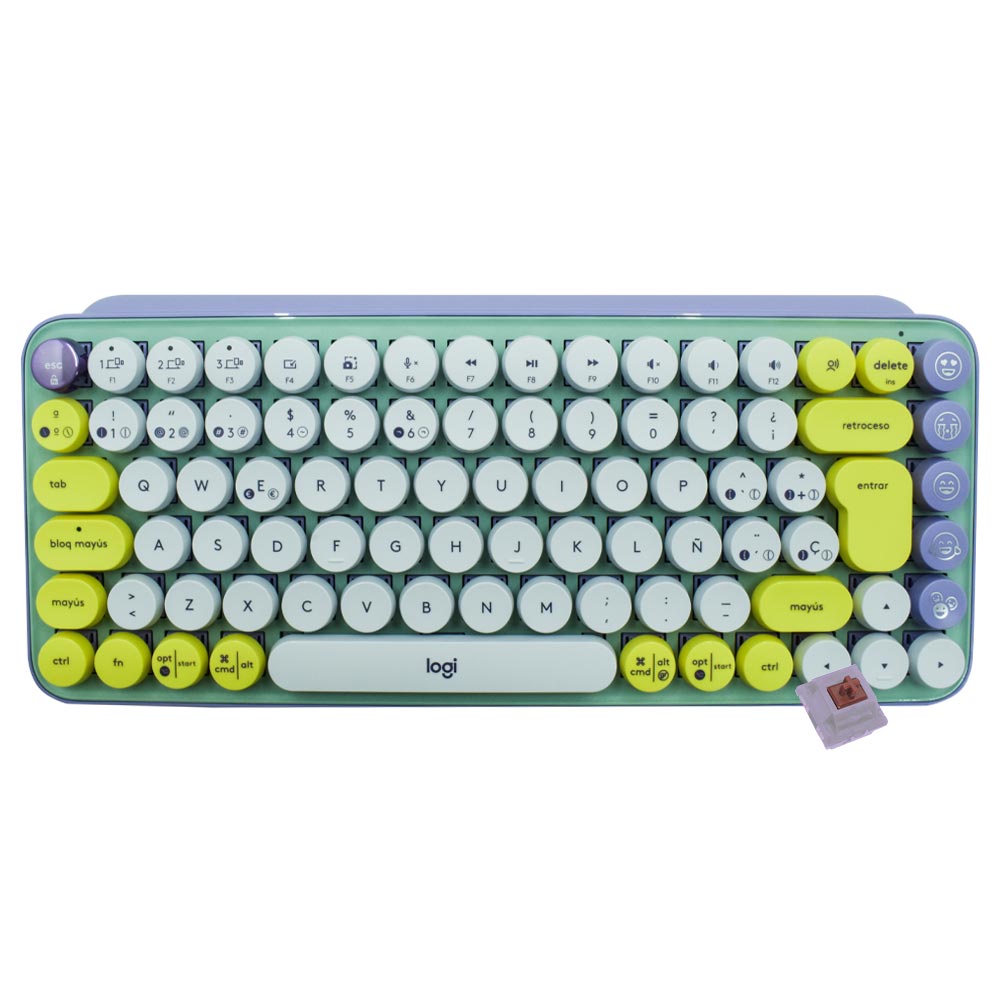 Teclado Mecânico Logitech Pop Keys Emoji Wireless / Espanhol - Daydream (920-010714)