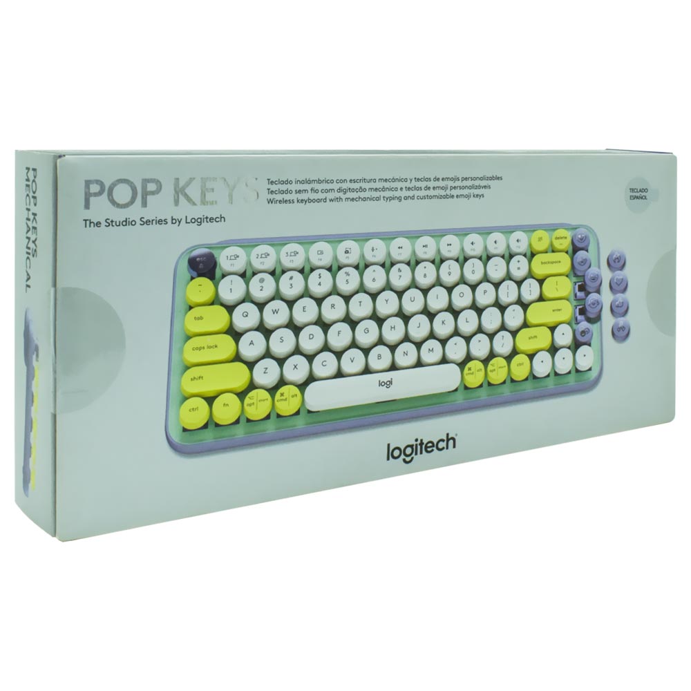 Teclado Mecânico Logitech POP Keys Emoji Wireless / Espanhol - Daydream (920-010714)