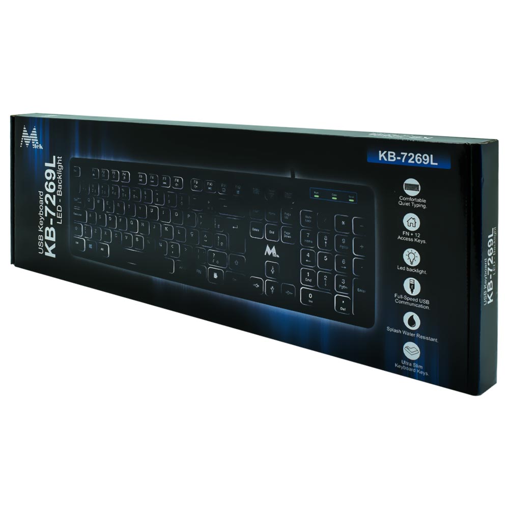 Teclado Mtek KB-7269L USB / Backlight / Espanhol - Preto