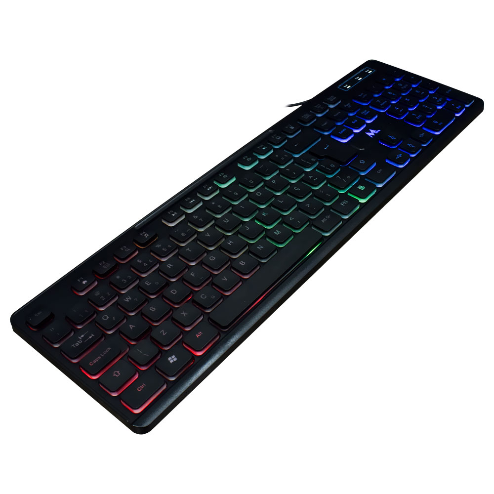 Teclado Mtek KB-7269LR USB / RGB / Português - Preto